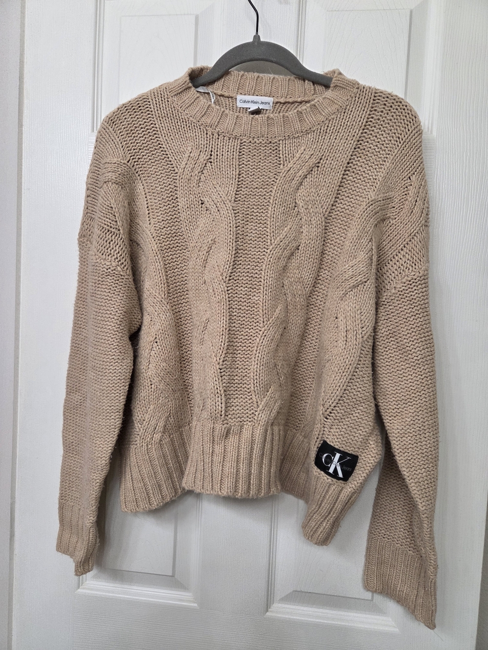 Calvin Klein Cable Knit Sweater - Camel Beige